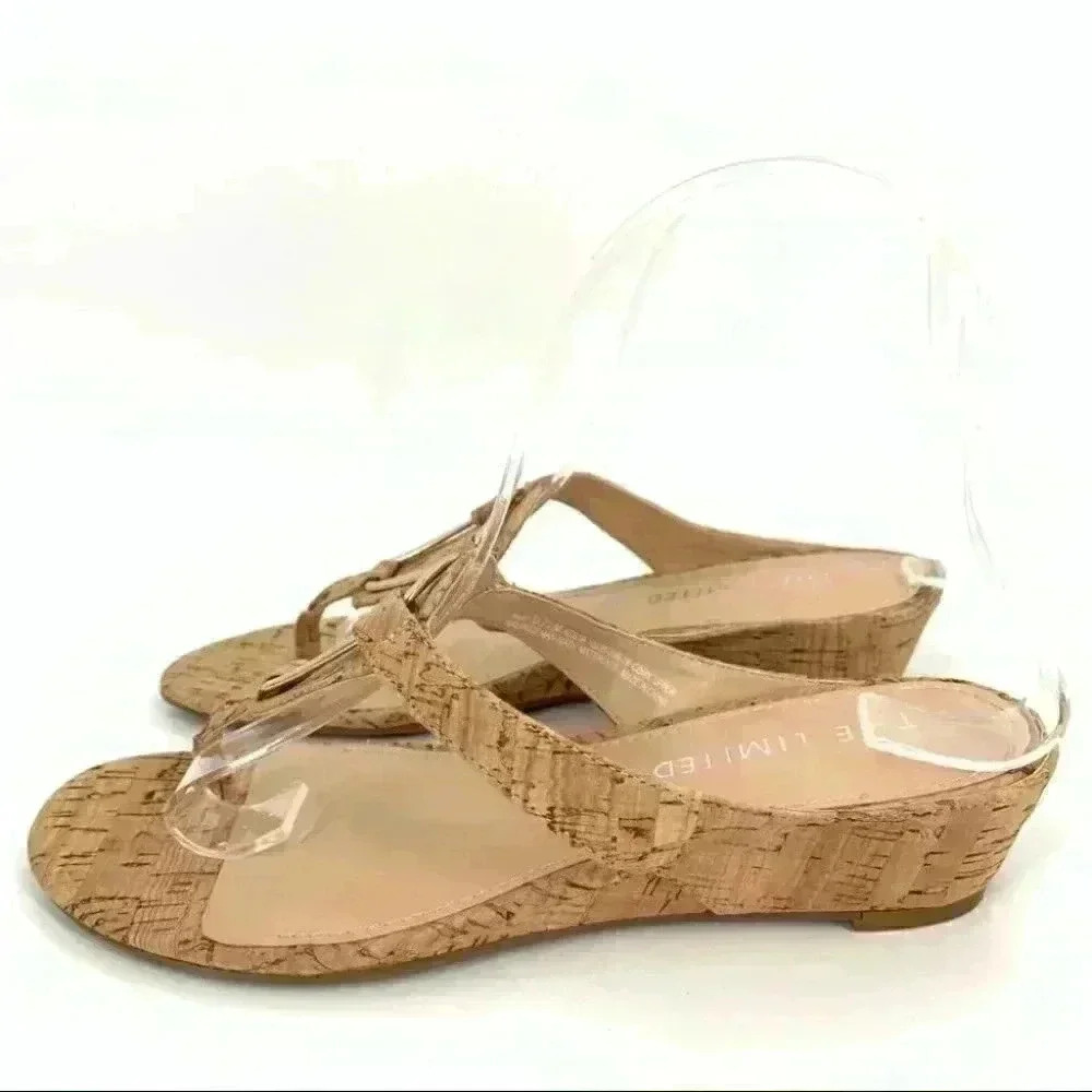 New The Limited womens sandals size 6.5 Indy cork wedge thong flip flops - Picture 4 of 12